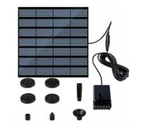 Solar Pond Pump, Solar Fountain Pump, Solar Panel Pond Powered Water Feature Pump with 6 Nozzles, Outdoor Water Pump Kit for Small Ponds Bird Baths Fish Tanks Water Circulation Oxygenation