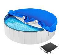 Solar Pool Covers for Inground Pools, Round Pool Cover for Above Ground Pools, Swimming Pool Cover,Cold and UV Resistant, Waterproof Dustproof and Durable,Blue,8FT/96"x8"