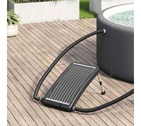 Solar Pool Heater Black 72.5x46cm HDPE PC Aluminium Curved Panel Adjustable Legs