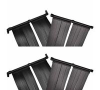 Solar Pool Heater Panel Polyethylene 4pcs 80x620 cm Black Flexible for Pool Use