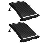 Solar Pool Heater Panels Black 72.5 x 46 cm HDPE PC Aluminium Curved 2pcs 36cm+