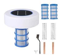 Solar Pool Ionizer with Replacement Accessories - Floating Cleaner for Inground & Above Ground Pools, Covers Up to 85,000 Gallons, Reusable for Effective Water Treatment