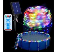 Solar Pool Lights for Above Ground Pools 46ft, 120 LEDs Waterproof Pool Rope Lights for Frame Swimming Pools, 8 Color Modes Trampoline Lights Pool Accessories, Outdoor String Lights Fairy Lights