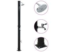 Solar Pool Shower 220cm Black PVC/ABS/Aluminium 20L Hose-Connect Temp Control XL