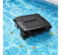Solar Pool Skimmer Robot, Solar Powered Pool Skimmer, Automatic Robotic Pool Skimmer With Brushless Motor, Ultrasonic Radar Obstacle Avoidance, 4.1l Filter Basket, Dual Power 6h Runtime, Auto Docking