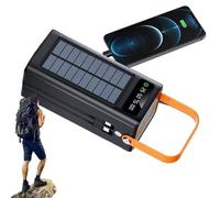 Solar Portable Charger, 120W Fast-Charging 50000mAh Battery Pack, Built-in Cables Survival Gear with Light, 4 Outputs & 3 Inputs for All Mobile Devices, Outdoor Hiking & Fishing