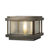 Solar Post Cap Light Dual-Purpose All-Copper Waterproof Pillar Light Simple Outdoor Garden Courtyard Column Lamp Retro European Post Light Glass For Exterior House Porch Patio Outside Lighting KNBVFHG