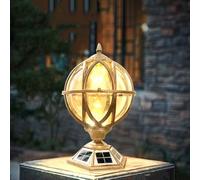 Solar Post Cap Light Victorian Globe Outdoor Pillar Lamp Glass Ball Porch Lights Waterproof Fence Bollard Pedestal Light Solar Energy LED Exterior Column Lights Landscape