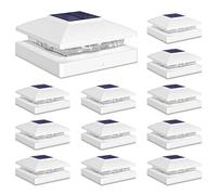 Solar Post Cap Lights Outdoor 12pack, White Waterproof Solar Powered Deck Fence Post Lights Fit 4x4 Wood/Vinyl Posts, Bright Warm White Solar Post Lights Decorate Deck, Patio, Porch, Fence