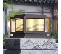 Solar Post Cap Lights, Retro Chinese Style Pillar Lamp Waterproof Metal