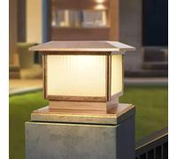 Solar Post Caps Light Large Outdoor Post Lights Modern Column Cap Lights IP65 Waterproof Pedestal Pillar Lanterns Solar Powered Column Fence Deck Pillar Lamp Exterior Landscape Lighting Fixture