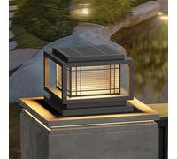 Solar Post Caps Light Outdoor Modern Pillar Light With Solar Powered LED Column Pier Lamp Waterproof Fence Deck Post Cap Lantern Modern Mailbox Bollard Lighting For Garden Deck Patio Outside Lighting