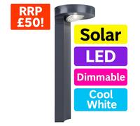 Solar Post Light Bollard Driveway Path Dimmable