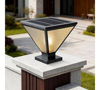Solar Post Light Fixture for Outside Housing Gate Pillar Modern Waterproof Column Lamp Fence Posts LED Landscape Bollard Lighting for Mailbox Pier Mount