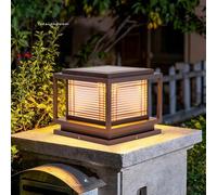 Solar Post Light For Outdoor Porch Gate Solar Column Lights Courtyard Pillar Lamps With LED Landscape Pedestal Bollard Lighting Waterproof Fence Deck Lanterns Fixture For Patio Pathway Pier Mount Lamp