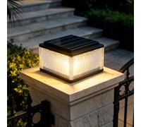 Solar Post Lights Fixture For Outdoor Solar Lamp Post Light Modern Waterproof Pillar Lights With Remote LED Column Bollard Lighting Fence Deck Lanterns For Columns Patio Garden Entrance Pier Lamp