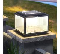 Solar Post Lights Fixtures For Outdoor Modern Pillar Lights Solar Powered LED Column Lamps Waterproof Square Lamp Fence Posts Cap Lanterns Landscape Lighting For Patio Garden Deck Outside Pier Lamp