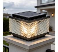 Solar Post Lights For Outdoor Waterproof Lamp Post Light Fixture Anti-rust Aluminum Housing With Glass Column Pillar Lamps Modern Solar Powered LED Bollard Lighting Fence Deck Lanterns For Yard Pier