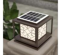 Solar Post Lights For Outdoor Waterproof Lamp Post Lighting Fixture Aluminum Exterior Column Pillar Lights Anti-Rust Fence Deck Lanterns Solar Powered Pedestal Bollard Lighting Gate Porch Mailbox Pier