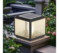 Solar Post Lights Outdoor Solar Lamps With Remote Waterproof Exterior Column Pole Lights With Anti-rain Glass Pillar Light Modern Housing Landscape Lighting For Outside House Driveway Solar Path Light