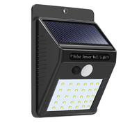 Solar Power 30 LED PIR Motion Sensor Wall Light Waterproof Outdoor Path Yard Garden Security Lamp