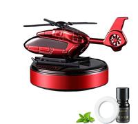 Solar Power Air Freshener for Car, Helicopter Aromatherapy Rotating Fragrance for Dashboard, Automotive Interior Decoration Purifiers, Fresheners Diffusers for Oils (Red, One size)