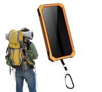 Solar Power Bank - 10,000mAh Wireless Charger, Flashlight and Compass | Portable and Waterproof Charging Device for Outdoor Adventures, Camping, Hiking, Travel, Backup for Smartphones