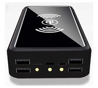 Solar Power Bank 100000mAh, Wireless Solar Charger with 5 Outputs 4 Inputs, Outdoor Powerbank External Battery Pack with LED Flashlights Portable Charger for Smartphones, Tablets etc,Black