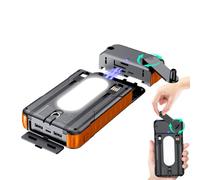 Solar Power Bank - 20000mAh Hand Crank Solar Charger Dual USB Output LED Flashlight, Shockproof Waterproof Power Station | Emergency Outdoor Charging for Camping Hiking