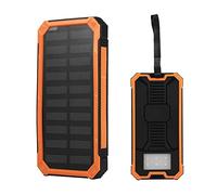 Solar Power Bank, 20000mAh Portable 2 Outputs Ports USB Quick Charge Solar, Wireless Power Bank Fast Charging Mobile Phone Charger with Flashlight for Camping, Hiking, Outdoor Trips (Orange)