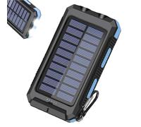 Solar Power Bank 20000mAh, Portable Fast Charging Charger with Torch and Compass, Waterproof Backup Battery for Outdoor Use and Travel, Charge In Sunlight or with the Supplied Cable Before Use