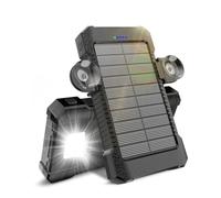 Solar Power Bank 26800 mAh with Suction Cup Mount, Power Bank External Batteries 3 USB Ports with Torch Continuous Light/SOS/Strobe Waterproof Outdoor Solar Charger for Phones