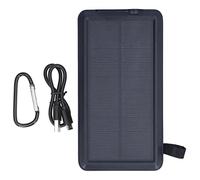 Solar Power Bank 30000mAh, LED Charger with Hidden Cables, Dual Input, Black - High Capacity Battery, Monocrystalline Solar Panels, Outdoor Camping and Hiking