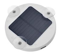 Solar Power Bank 5200 mAh, Round Solar Charger with Window Suction Mount, Slim Lightweight Portable Charger for Cell Phones, White, Universal USB Port, Emergency Power for Travel and Home