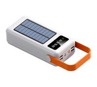 Solar Power Bank 60000Mah With Led Light, Portable Charger With Built-In Cable And Multiple Charging Ports For Outdoor Use