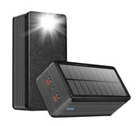 Solar Power Bank Battery Pack 80000mAh PD 22.5W Fast Charging Cellephone Charger USB-C in&Out with 9 LED Lights 3 Modes Flashlight Compatible with iPhone Tablet Earphone for Camping Outdoor