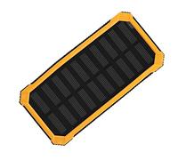 Solar Power Bank Dual USB Portable Charger, Fast Charging, Solar Panel, Tablet Mobile Phone Compatible, Travel, Emergency and Outdoor, DIY Kit (Yellow)