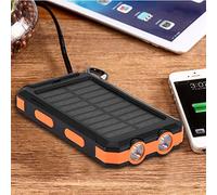 Solar Power Bank, Dual USB Ports Solar Charger Power Bank Power Bank Solar Power Saving Charger with IP6 Protection Safe Power Bank for Outdoor Activities