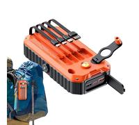 Solar Power Bank - Mobile Phone Charger | 20000mah Hand Crank Bank External Pack Battery Pack Built-in SOS Cables Handheld Strobes For Hiking Survival Home