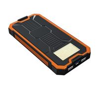Solar Power Bank, Portable Charger, 10000 mAh Wireless Charging Station with Flashlight, 11 x 0.67 inch Fast Charging Device for Outdoor Adventures, Travel, Camping, Supply