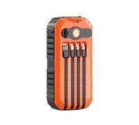 Solar Power Bank - Portable External Battery | 20000mAh With Built-in Crank, Built in Cables, SOS Strobe Lights for Camping, Hiking,