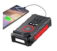 Solar Power Bank: Portable Folding Charger with Hand Backup and LED Light, Battery for Outdoor Use | Ideal Men Guys In Camping, Hiking, Fishing, Cycling,