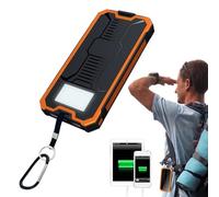 Solar Power Bank - Portable Wireless Charger | Fast Charging Battery Pack with Duals Sun Panels, 10000mAh Cordless Power Bank with Flashlight, Rapid Recharge Device for Outdoor Travel Camping