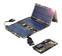 Solar Power Bank, Solar Charging Power Bank 10W/5.5V/1.2A Portable Solar Power Bank with 4 Foldable Solar Panel and Back Pocket Waterproof USB Solar Battery Bank for Camping Smartphones Tablets