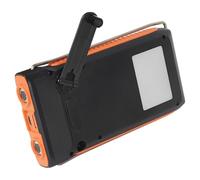 Solar Power Bank with Hand Crank, Portable Charger with Dual USB Output, Emergency Power Source with Reading Light and Flashlight, Rugged ABS Shell for Camping