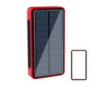Solar Power Bank with Panel - Portable Charger with Solar Panel for Phone, 20000mAh Support 4 Devices with LED Light for Men Women Adults and Youth
