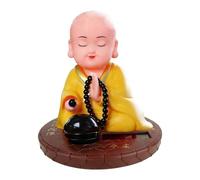 Solar Power Buddhist Monk Head Nodding Car Dashboard Decors Ceramic Sculpture for Good Luck and Fortunes Ceramic Little Baby Statue Monk Figurine