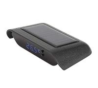 Solar Power Car Clock LED Digital Display Date Week, Solar Panel Power Supply, Clear Day Night Visibility (Blue)
