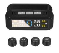 Solar Power Car Tire Pressure Monitoring System with Real-time Display, Auto On/Off, Voice Alarm, 0-5 BAR - PSI/BAR, ℃/℉ for Car SUV Off-Road Vehicle