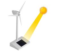 Solar Power Desktop Windmill - Teaching Science Model, Renewable Toy, Educational Solar Learning Kit | Decorative Item For Children Kids School Classroom Outdoor Lawn Yard Patio Experiment Fun Gift
